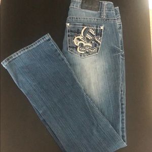 Embellished Medium Wash Jeans by Sound Girl